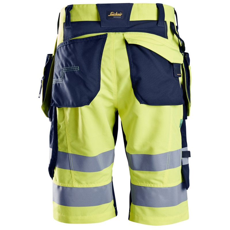 6933 Spodnie Krótkie Odblaskowe FlexiWork+ z workami kieszeniowymi, EN 20471/1 Snickers Workwear