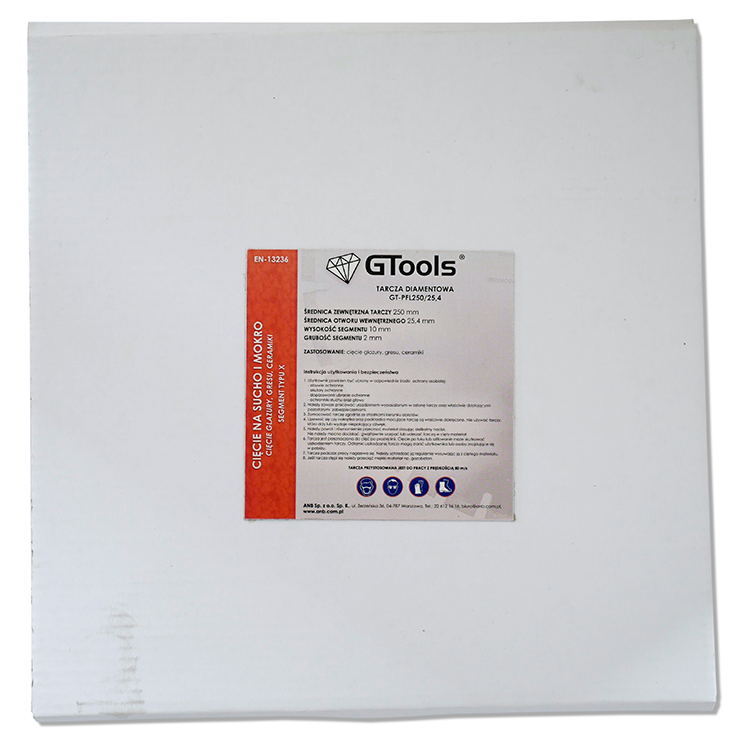 TARCZA DIAMENTOWA 250 mm G-TOOLS GT-PFL250/25,4