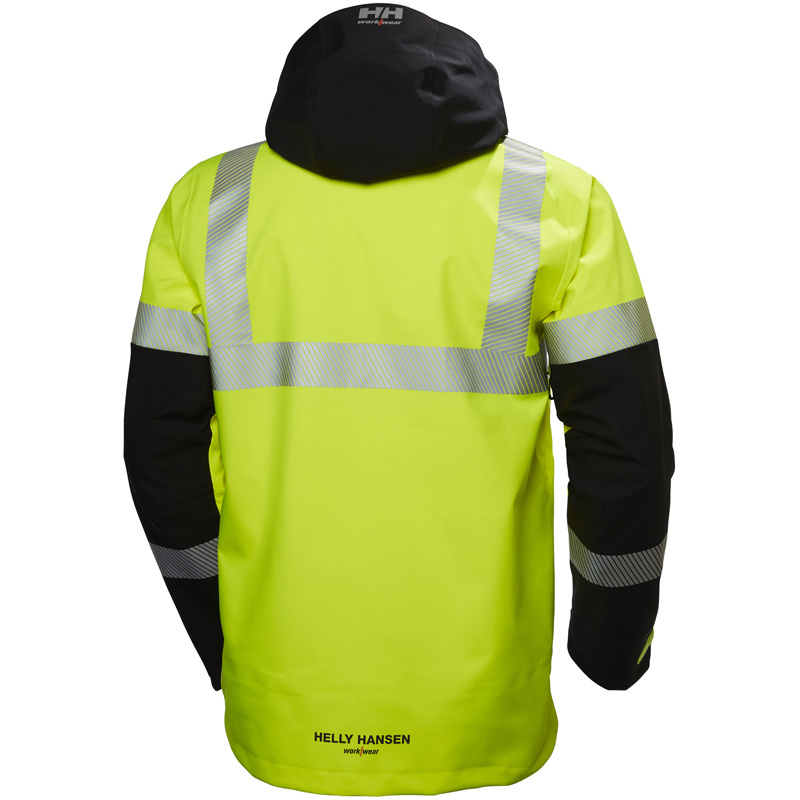 Kurtka odblaskowa wodoodporna Helly Hansen 71172_369 ICU HI VIS 3 LAYER WATERPROOF SHELL JACKET kolor żółty