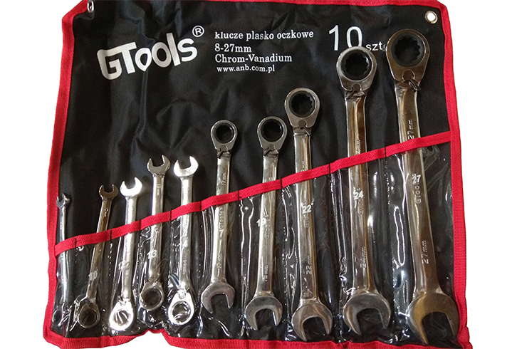 Zestaw 10 kluczy płasko-oczkowych GTools GT-0827