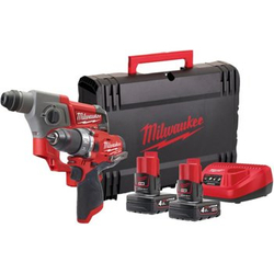 Zestaw narzędzi akumulatorowych PowerPack Milwaukee M12 FPP2B-402X Wiertarko-wkrętarka M12 FPD-0 + Młot M12 CH-0 12V 2x4Ah 4933459812