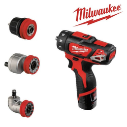 Nawigacja zdjęcie 2 - Wiertarko-wkrętarka akumulatorowa Milwaukee M12 BDDXKIT-202C 32Nm 12V 2x2Ah 4933447836