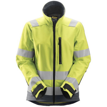 1237 Kurtka Odblaskowa żółta Soft Shell AllroundWork - damska, EN 20471/2/3 Snickers Workwear