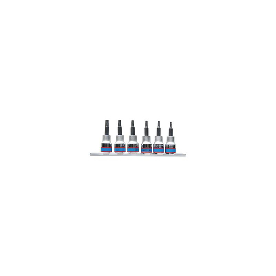Zdjęcie 1 - ZESTAW NASADEK 3/8 " TORX 5-RAMIENNYCH 6cz. IPR10 - IPR30, SZYNA, 3146PR King Tony