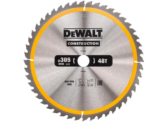 Zdjęcie 1 - TARCZA DO DREWNA 305X30mm 48 ZEBÓW DEWALT DT1959 