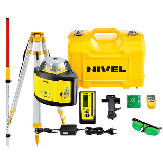Zdjęcie 1 - Rotacyjny niwelator laserowy Nivel System NL500G DIGITAL z wiązką zieloną + statyw SJJ1 + łata laserowa LS-24