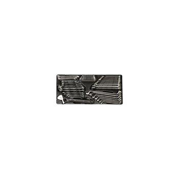 ZESTAW KLUCZY 38cz. - PŁASKO-OCZKOWE 15cz. 6-21mm, PŁASKIE 11cz. 8-19mm, CALOWE 1/4-7/8", KLUCZE OCZKOWE ODGIĘTE 6-19, WKŁAD DO 9-90138CR King Tony