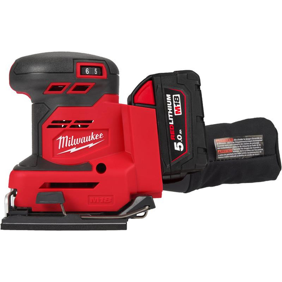Zdjęcie 3 - Szlifierka oscylacyjna akumulatorowa Milwaukee M18 BQSS-502B 18V 2x5Ah 4933479967