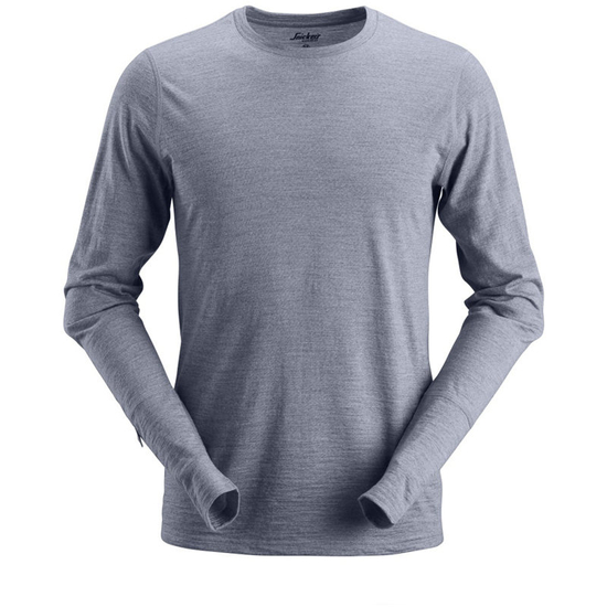 Zdjęcie 1 - 2427 T-shirt wełniany AllroundWork - długi rękaw Snickers Workwear szary