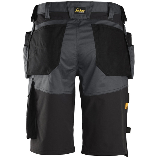Zdjęcie 4 - 6151 Spodnie Krótkie Stretch AllroundWork z workami kieszeniowymi, luźne Snickers Workwear grafitowe