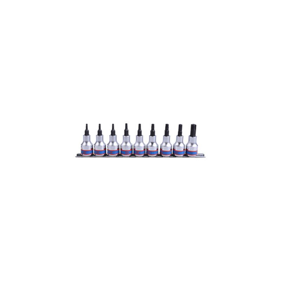Zdjęcie 1 - ZESTAW NASADEK TORX Z OTWOREM 3/8" 9cz. T10 - T50, SZYNA, 3119PR8 King Tony