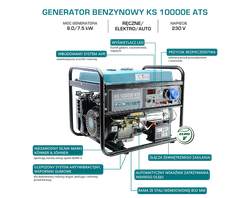 Nawigacja zdjęcie 5 - Agregat, generator prądotwórczy benzynowy 1-fazowy z automatyką SZR Könner & Söhnen KS10000E ATS