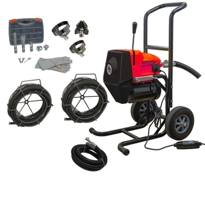 Przepychacz do rur kanalizacji G-TOOLS 250A 22/32mm  + głowice do korzeni