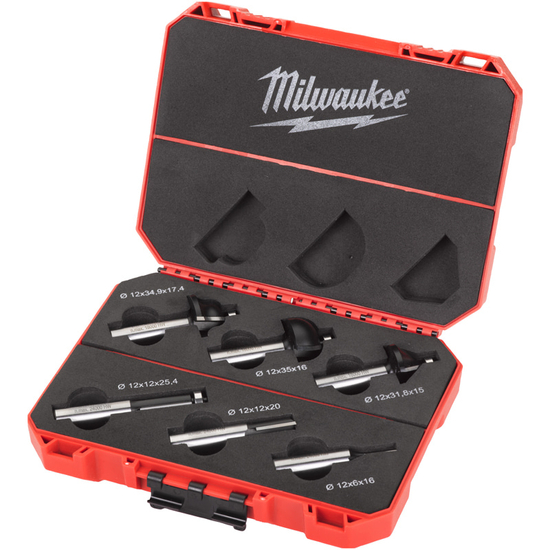 Zdjęcie 1 - Zestaw frezów do drewna 12mm 6 szt Milwaukee 4932493578