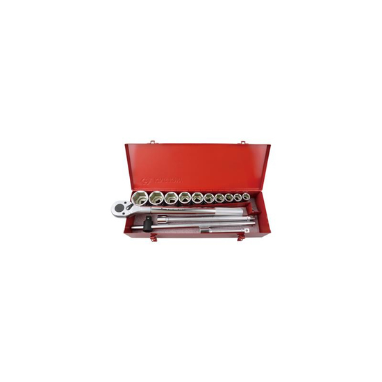 Zdjęcie 1 - ZESTAW NASADEK 3/4" 14cz. KRÓTKIE 6-kąt. 22 - 50mm Z GRZECHOTKĄ I AKCESORIAMI, KASETA 6314MR King Tony