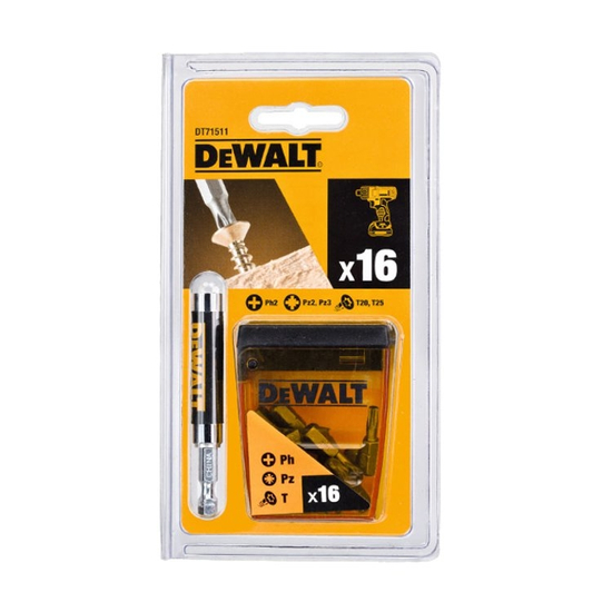 Zdjęcie 2 - Bity Zestaw bitów + uchwyt magnetyczny 16szt. Dewalt DT71511