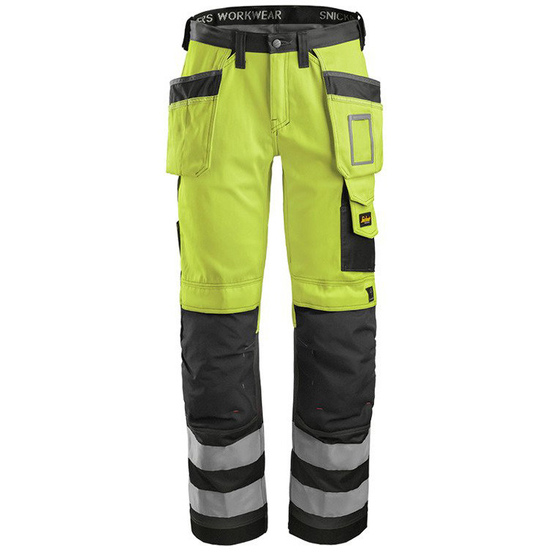 Zdjęcie 1 - Spodnie odblaskowe z workami kieszeniowymi, EN 471/2 (kolor: żółto-czarne) Snickers Workwear
