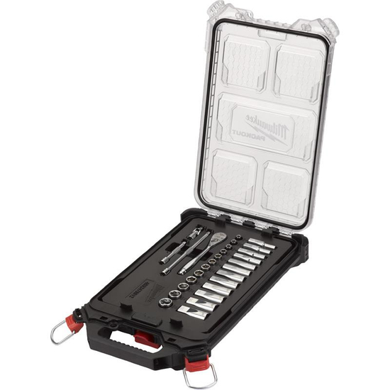 Zdjęcie 1 - Nasadki1/4˝ z grzechotką - metryczne - zestaw 28 szt. w organizerze PACKOUT™ SLIM średnim 4932478812 Millwaukee