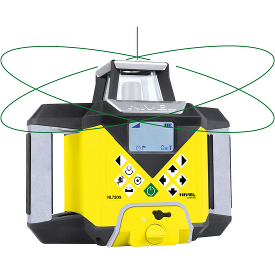 Zdjęcie 2 - Wielozadaniowy niwelator laserowy dalekiego zasięgu z autowpasowaniem Nivel System NL720G DIGITAL z wiązką zieloną + statyw SJJ32 + łata laserowa LS-24