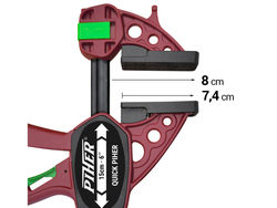 Nawigacja zdjęcie 2 - Ścisk stolarski Quick 125cm, max. siła nacisku 150kg Piher [P52625]