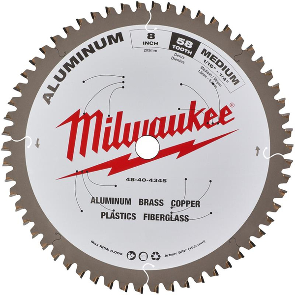 Zdjęcie 1 - Tarcza do aluminium 203x5/8x2,4x58 48404345 Milwaukee