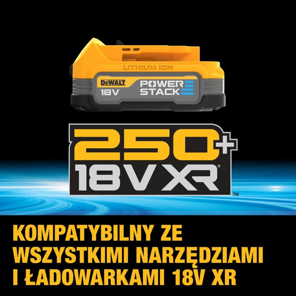 Zdjęcie 16 - Wiertarko-wkrętarka akumulatorowa DeWalt DCD800E2T 90Nm 18V XR Powerstack 2x1.7Ah