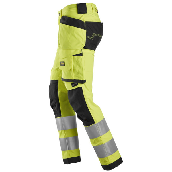 Zdjęcie 3 - 6243 Spodnie Odblaskowe Stretch AllroundWork z workami kieszeniowymi, EN 20471/2 Snickers Workwear żółte