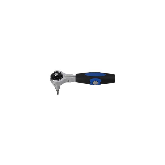 Zdjęcie 1 - GRZECHOTKA 1/4" Z RUCHOMĄ GŁOWICĄ ORAZ UCHWYTEM 72 ZĘBY, Z PRZYCISKIEM, 114mm, UCHWYT GUMOWY 2752-45G King Tony