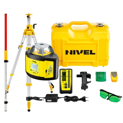 Rotacyjny niwelator laserowy Nivel System NL540G DIGITAL z wiązką zieloną + statyw SJJ32 + łata laserowa LS-24