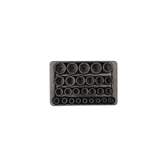 Zdjęcie 1 - ZESTAW NASADEK UDAROWYCH 1/2" 27 cz. KRÓTKIE 6-KĄT, 8 - 36mm, WKŁAD DO WÓZKA 9-4427MP King Tony