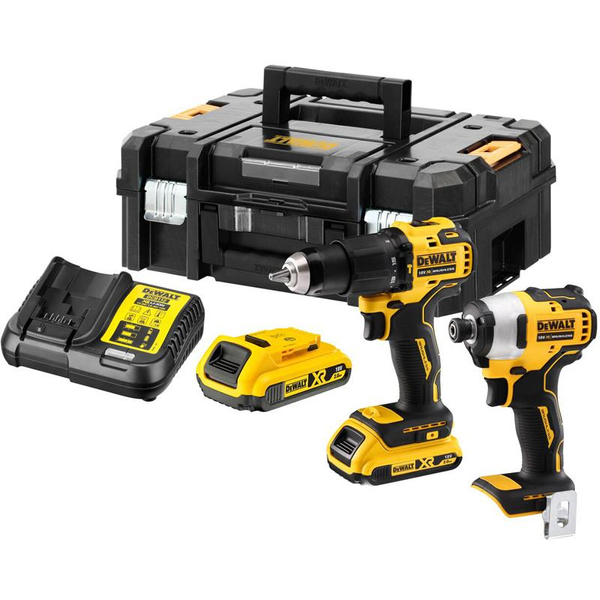 Zdjęcie 1 - Zestaw narzędzi akumulatorowych DeWalt DCK2062D2T Wiertarko-wkrętarka DCD709 + Wkrętarka DCF809 18V XR 2x2Ah