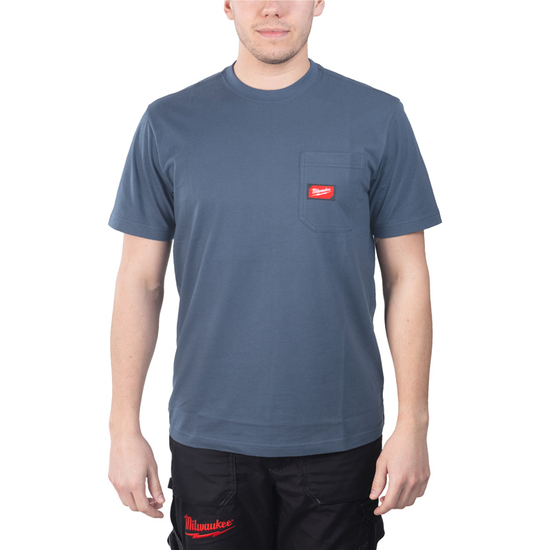 Zdjęcie 1 - WTSSBLU-XXL T-shirt z kieszonką z krótkim rękawem - niebieski Milwaukee 4932493017
