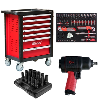 ZESTAW WARSZTATOWY WÓZEK 82EL KLUCZ 1590Nm NASADKI