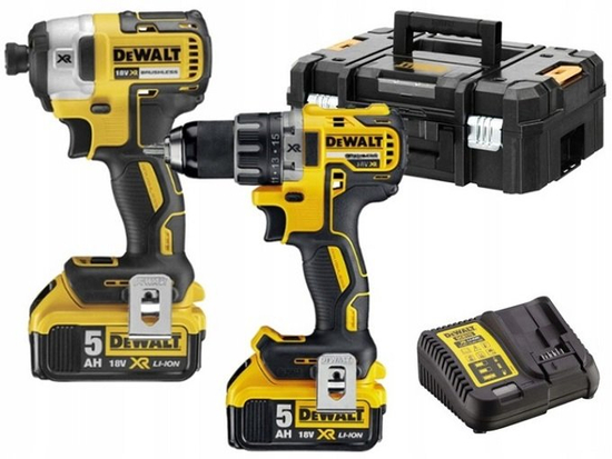 Zdjęcie 1 - Zestaw narzędzi akumulatorowych DeWalt DCK268P2T Wiertarko-wkrętarka DCD791 + Zakrętarka DCF887 18V XR 2x5Ah