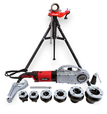 Elektryczna gwintownica do rur GTools G-Tronic 500-2 1/2 - 2"  + Imadło Łańcuchowe LIGHT