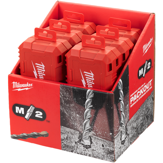 Zdjęcie 2 - Kaseta wierteł udarowych SDS Plus M2 Ø5,6,8 x 110 i Ø6,8,10,12 x 160 mm Milwaukee 4932492116