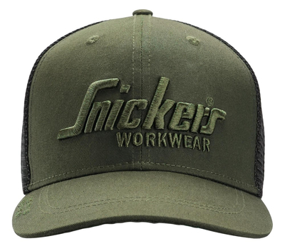 9001 Czapka z daszkiem Trucker Snickers Workwear Kolor Khaki Green/Black