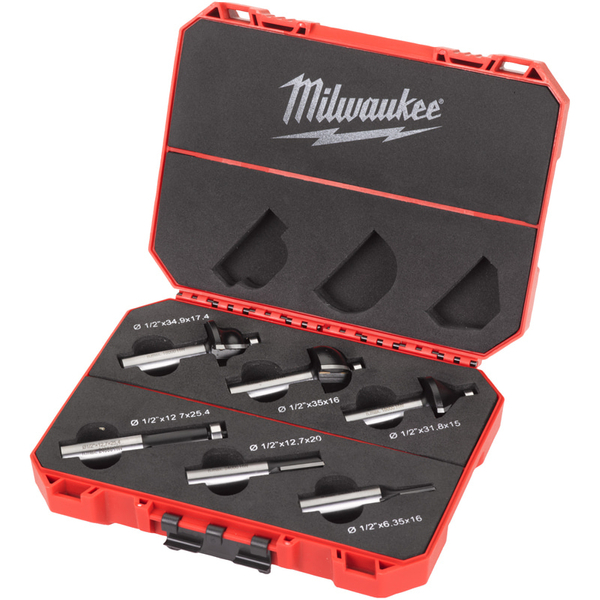 Zdjęcie 1 - Zestaw frezów do drewna 12,7mm 6 szt Milwaukee 4932493579