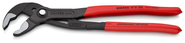 Zdjęcie 1 - KNIPEX Cobra 87 01 300 Szczypce nastawne do rur nowej generacji