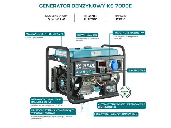 Zdjęcie 8 - Agregat benzynowy 5,5kW Könner & Söhnen  KS7000E