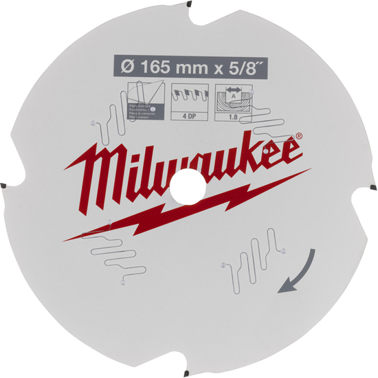 Zdjęcie 1 - Tarcza pilarska do ręcznych pił tarczowych 165x5/8x1.8X4D z diamentowymi zębami Milwaukee 4932493217