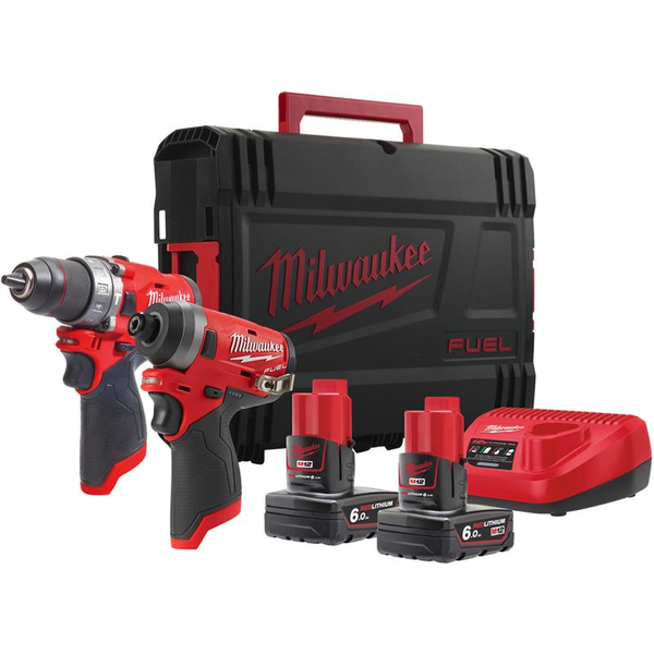 Zdjęcie 1 - Zestaw narzędzi akumulatorowych PowerPack Milwaukee M12 FPP2A-602X Wiertarko-wkrętarka M12 FPD-0 + Zakrętarka M12 FID-0 12V 2x6Ah 4933459810