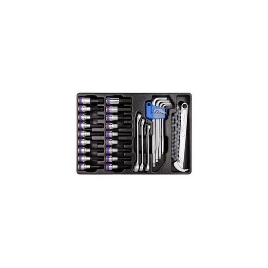 Zdjęcie 1 - ZESTAW NASADKI Z BITAMI 1/2" 20cz. IMBUSY DŁUGIE HEX Z KULKĄ 9cz. KLUCZ ŁAŃCUCHOWY DO FILTRA OLEJU 3204, WKŁAD DO WÓZKA 9-90131MR King Tony