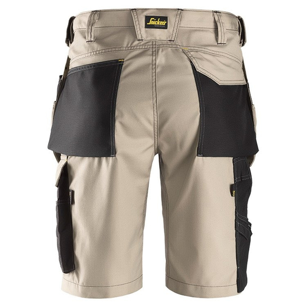 Zdjęcie 2 - 3023 Krótkie spodnie Rip-Stop z workami kieszeniowymi (kolor: khaki-czarny) Snickers Workwear