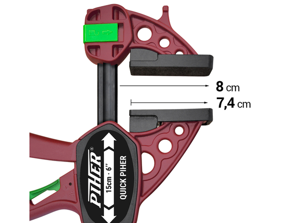 Zdjęcie 2 - Ścisk stolarski Quick 125cm, max. siła nacisku 150kg Piher [P52625]