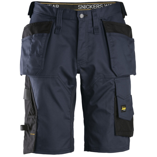 Zdjęcie 1 - 6151 Spodnie Krótkie Stretch AllroundWork z workami kieszeniowymi, luźne Snickers Workwear granatowe