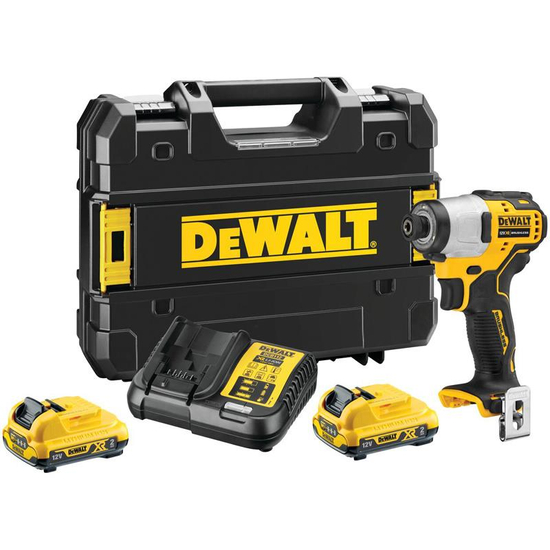 Zdjęcie 1 - Zakrętarka udarowa akumulatorowa DeWalt DCF801D2 ¼” 163Nm 12V XR 2x2Ah