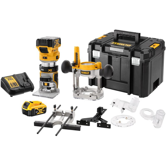 Zdjęcie 2 - Frezarka górnowrzecionowa akumulatorowa DeWalt DCW604P2 8mm 18V XR 2x5Ah