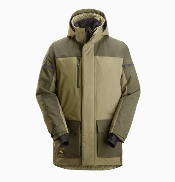 Zdjęcie 1 - 1801 Parka przeciwdeszczowa, ocieplana AllroundWork Snickers Workwear Kolor: Khaki Green