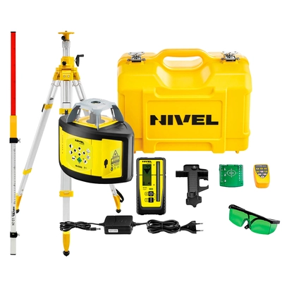 Rotacyjny niwelator laserowy Nivel System NL520G DIGITAL z wiązką zieloną + statyw SJJ32 + łata laserowa LS-24